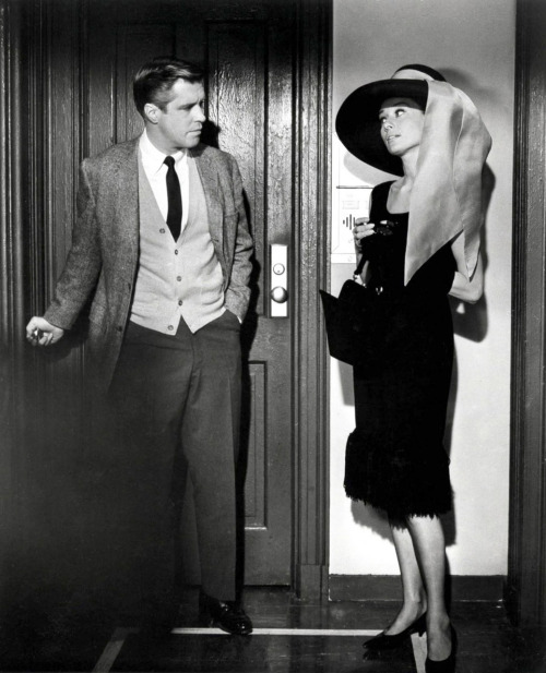 George Peppard donning some genuine Ivy League Style with Miss Hepburn on his side