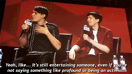 dnndphl: Dan &amp; Phil on why they’re making YouTube videosat Power of Words panel