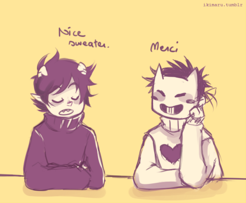   Anonymous: whispers zacharie and kankri being sweater bro’s  oui