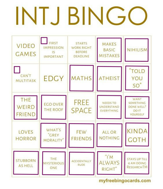 Bingo Series - INTJ bingo!