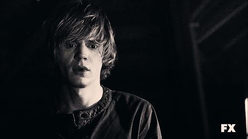 our-multi-fandom-imagines:  “Tate?” you whispered to the vacant room. it took a while but he showed up, “need something?“i cant sleep.” “what can i do to help?”you smiled at him, “lay down with me?”*******Tate requested