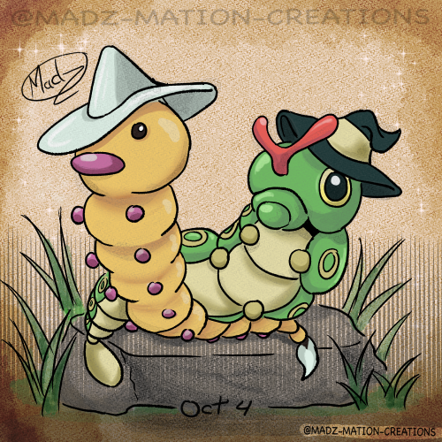 Inktober day4 Caterpie & Weedle