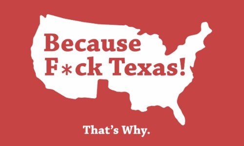 Because F Texas!  That&;s Why. Rectangular Sticker