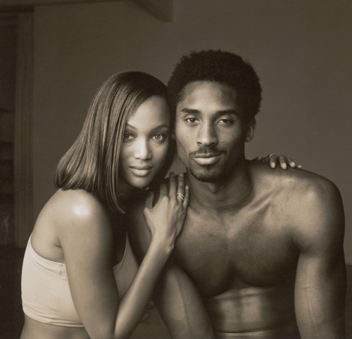 vintagecelebs:Tyra Banks with Kobe Bryant, 1999 (Photo credit: Walter Iooss Jr./SI)