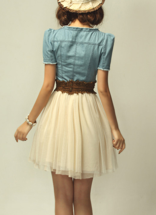 k-population: Denim Chiffon Dress - $9.59 (x)