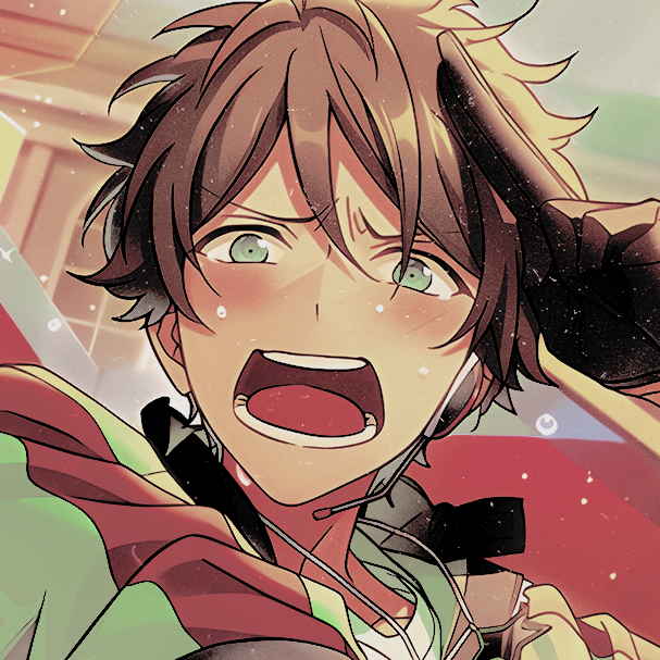 607x607 icon of card "School Festival and Show " featuring character Takamine Midori from Ensemble Stars! Edited with a green colouring PSD (Venus by Lu & unknown other) and complimented by a dust texture.