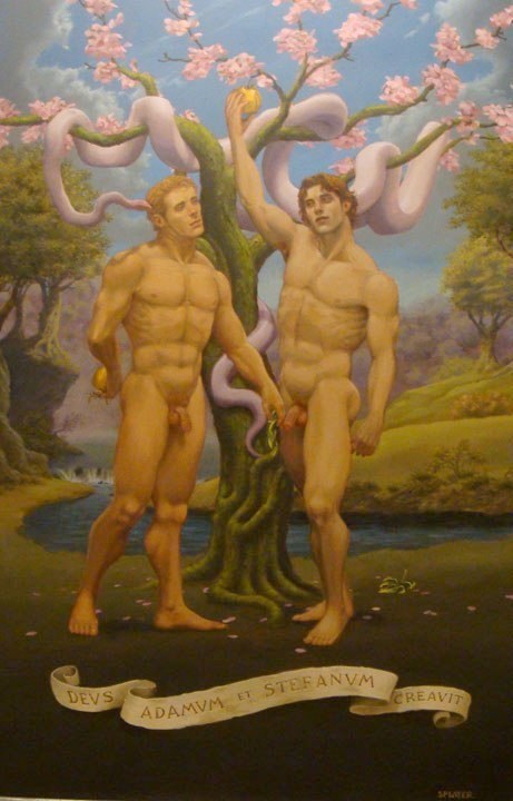 gay-erotic-art:  In the beginning, God created “Adam and Yves” or “Adam and