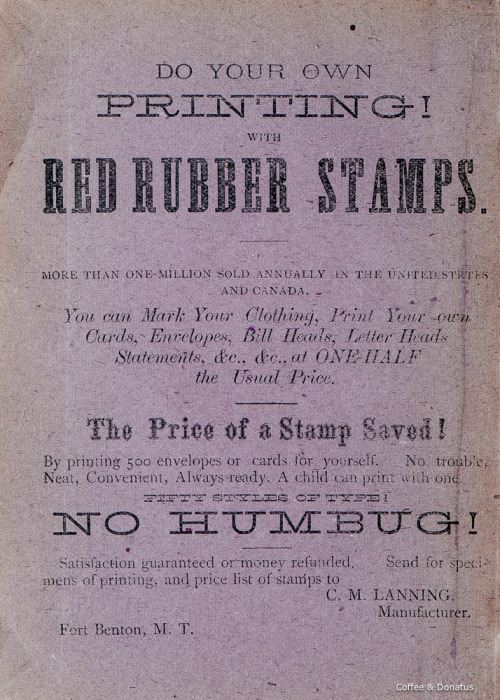 Fifty styles of type! That’s no humbug! (1882)Advertisement for custom rubber stamps bound into C. M