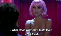 fuckyeahwierd: sorryimnotcooleither:  He didn’t say cunt, and she didn’t say cat food, but I would eat Nat until there was nothing left but bones and hair!  