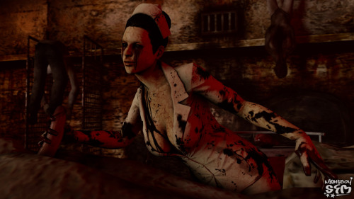 nightb0y:  Dead pleasures1920x1080 links : View 1 - View 2I had the idea to make a dark scene with the Nurse from Silent Hill Alchemilla doing dirty things to dead corpses, you may like… or not !With the courtesy of DigitalEro, join us !