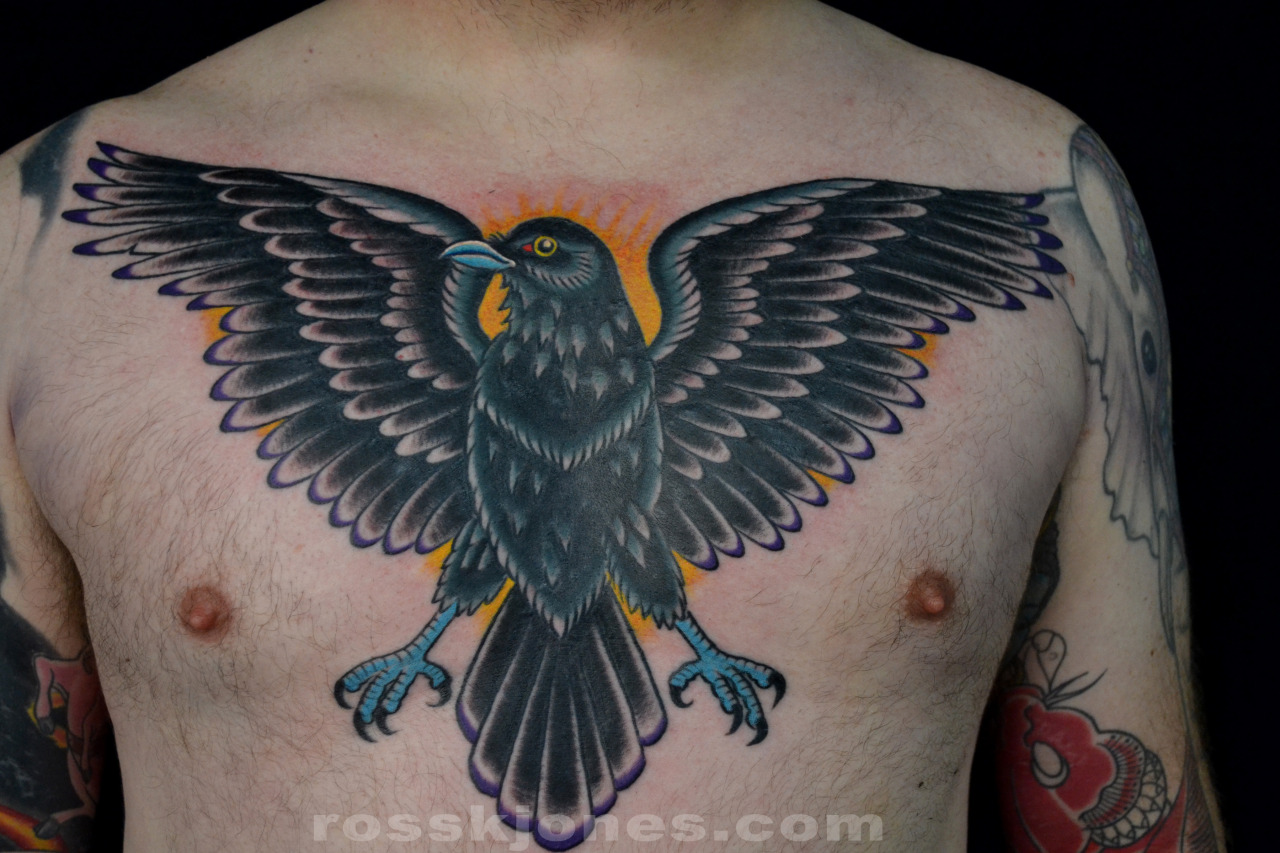 Chest Raven tattoo men at theYoucom