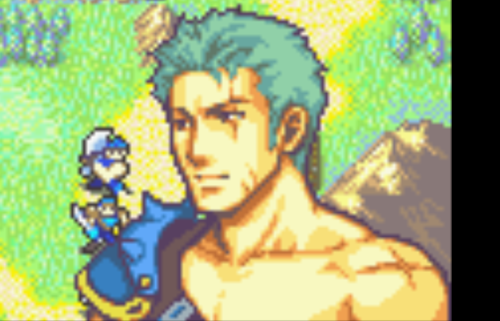  I was playing Fire emblem Sealed sword and I saw this man  I suddenly turned black
