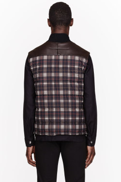 death-de-dior:  Givenchy Brown And Black Leather And Plaid Vest