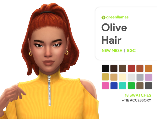 greenllamas:Olive Hair - greenllamasThere has always been a lack of basic loc hairstyles in the sims