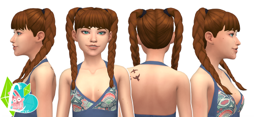 simlaughlove:Playful Braids - Summer Pigtails Collection (Part 02) - The pigtails are available for 