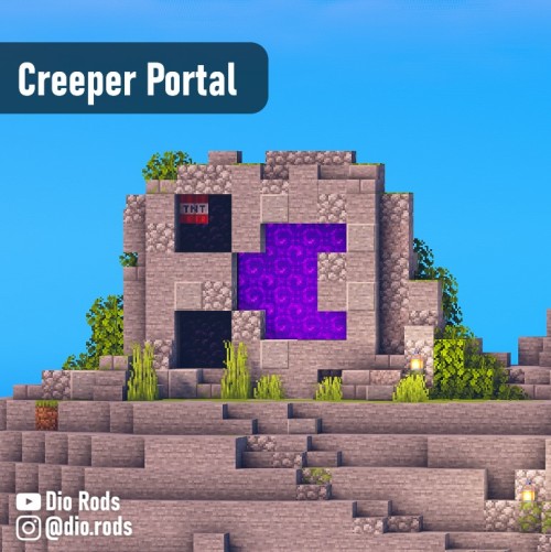 diorods: Creeper Custom Nether Portal! A very simple portal made with several types of stone, but ma