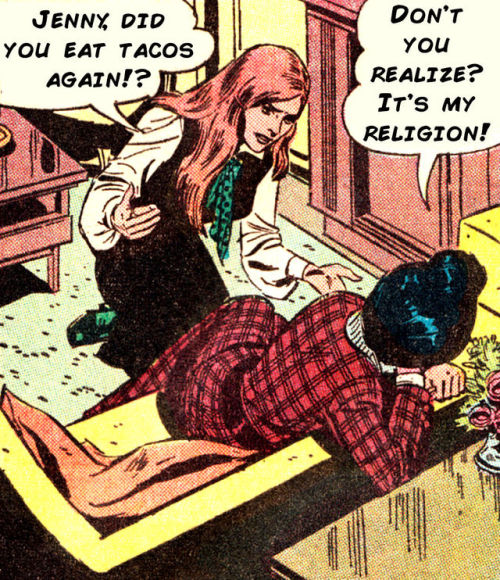 I, too, am one of the faithful. (painfully altered from Falling In Love comics, May 1972, which I st