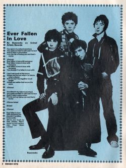 superseventies:  Buzzcocks, ‘Ever Fallen in Love’ - 1978 Smash Hits lyric sheet.
