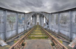 :  Abandoned railroad bridge, Belgium. 