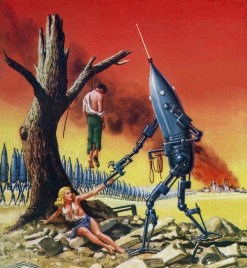 Slaves to the Metal Horde.Cover by Malcolm Smith for Imagination magazine #6 (June 1954).