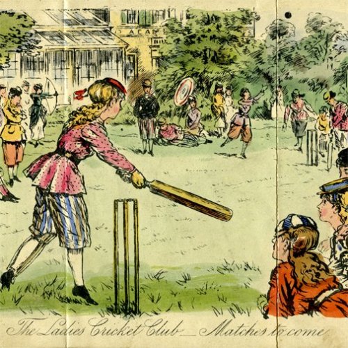“The Ladies Cricket Club - Matches to Come” (1869). Illustration by Charles Keene (1823–