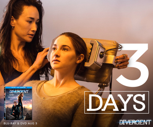 We don’t have to read minds to know you can’t wait. Only 3 more days until the Divergent Blu-ray and DVD. http://www.divergent-movie.com/