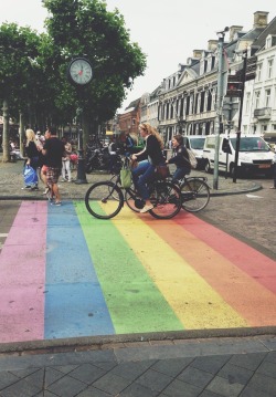 mygayisshowing:   Pride crosswalk in Maastricht,