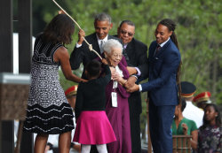 nevaehtyler:    99-year-old Ruth Bonner, a daughter of a young slave who escaped to freedom, opened the National Museum of African American History on Saturday, September 24. 