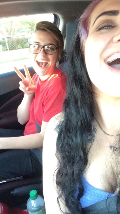 girls-love-lesbians:  This is me and my girlfriend (I’m the one with long hair) we, hilariously, have the same first name and I was in love with her for 2 years before we were even close to getting together. Our whole relationship was completely unplanned