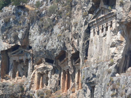 historyfilia:Hellenistic rock tombs from Kaunos, Turkey (4th – 2nd century BC)