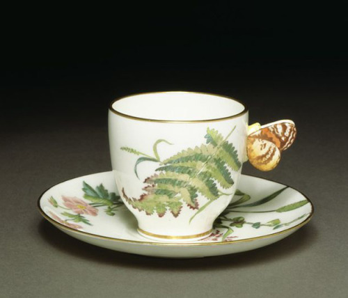 Minton &amp; Co, Cup and saucer, 1869/97. Bone china. Stoke, England. Via V&amp;A