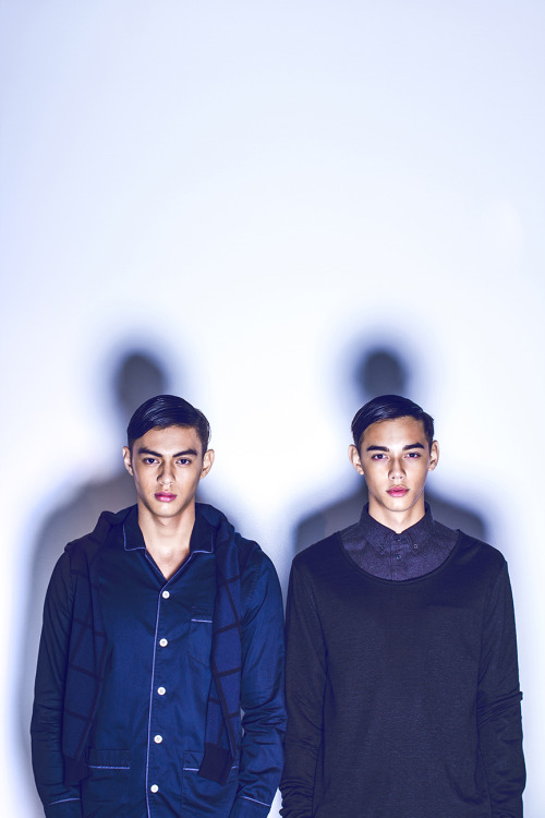tofftumbles:  On The Double Kevin Redder and Erie Obsena for H&M // The Philippine Daily Inquirer Photography: Toff Tiozon Styling: RJ Roque Makeup: Justine Del Rosario & Paulo Maranan Hair: Jet Babas