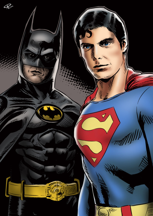 Keaton and Reeve, my favorite Batman and Superman, respectively.