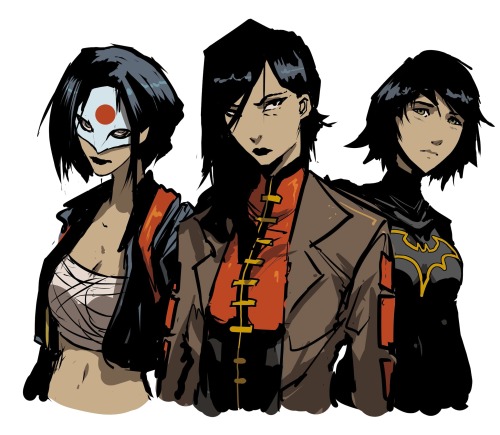 Lady Shiva, Katana & Black Bat By Nikola Imeija.What Name Would You Give This Trio?