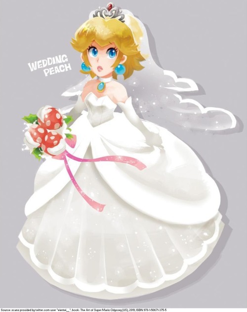 Supper Mario Broth - Concept Art For Princess Peach'S Wedding Outfit,...