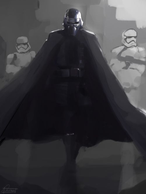 realjburns:Concept I did for Kylo Ren in his Vader cape!Check out the rest of my SW art and stuff on