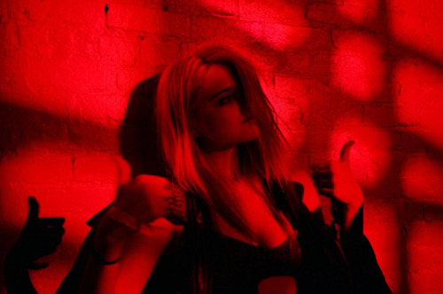 Sky Ferreira by Sandy Kim:“She’s my friend Sky Ferreira, I think the red light becomes q