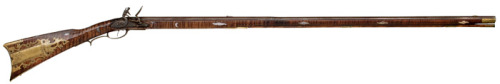 A beautiful flintlock Pennsylvania Long Rifle crafted by John Shell of Lower Paxton Township, Dauphi