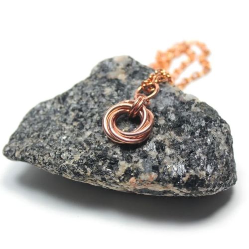 Excited to share the latest addition to my #etsy shop: Copper chainmaille rosette pendant necklace m