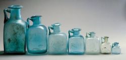 museum-of-artifacts:   Roman glass bottles,