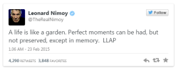 cptnoblivious:Leonard Nimoy’s passed away