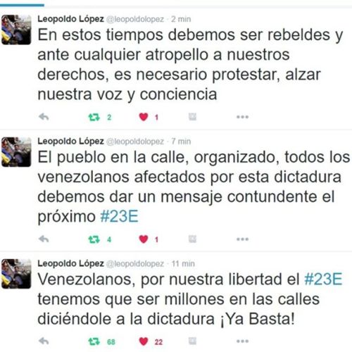 gmartinezmolina:#LeopoldoLópez #23E #Libertad #Protestar  #Calle #Venezolanos #Venezuela #Car