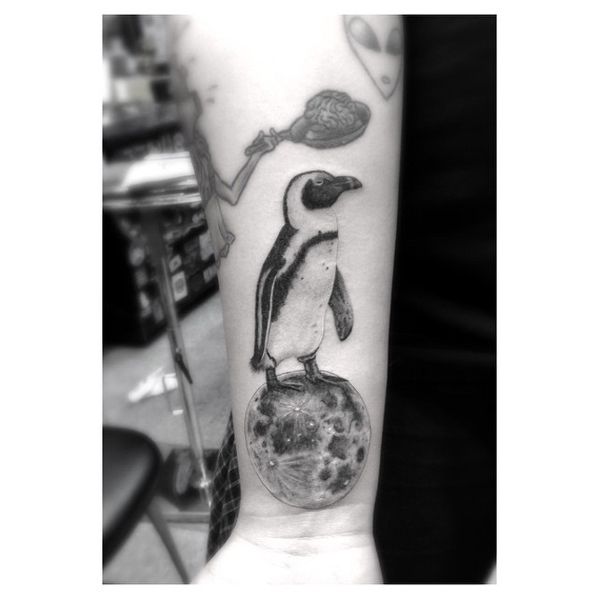 tattooideas123:  Penguin Arm Tattoohttp://tattooideas247.com/penguin-arm-tattoo/
