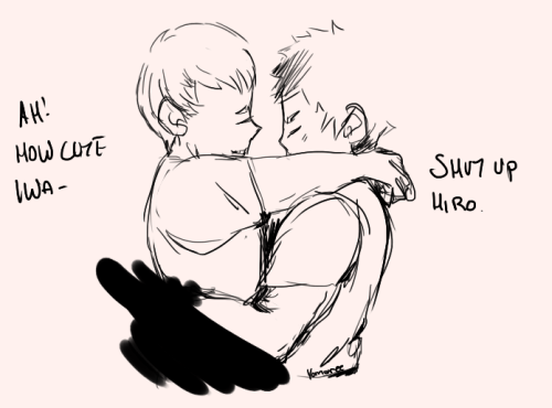 yomoree:  Iwaizumi and Makki hugged during the stage play and i thought it was super cute… 