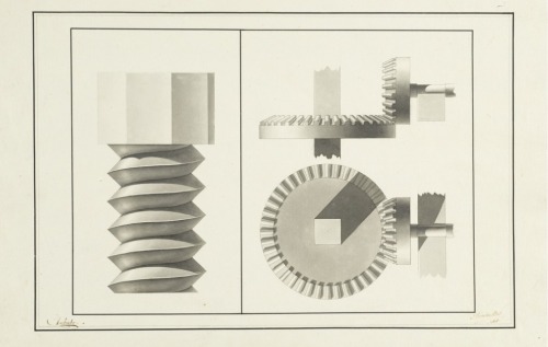 Charbaut, Machinery  – Épures, 1806. Paris.The drawing was prepared as part of the course-work at th