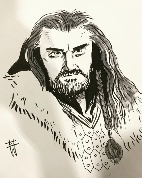 Thorin Oakenshield sketch from #motorcitycomiccon #hobbit #thorinoakenshield #thorin #sketch #erikwh