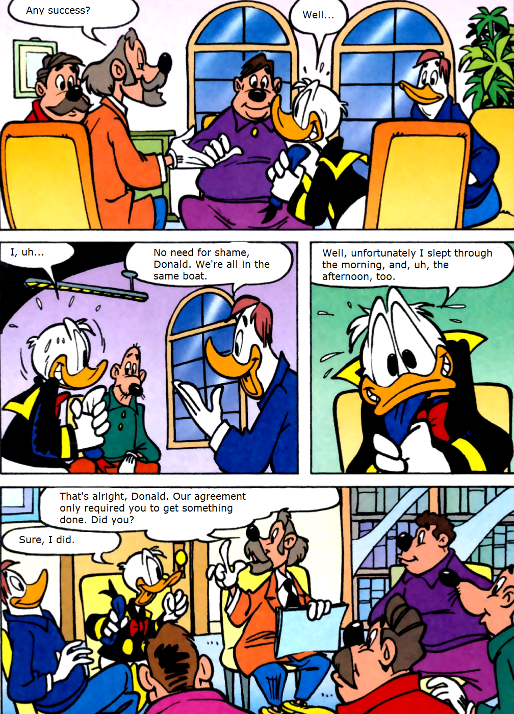 land-of-birds-and-comics:Donald Duck Goes To Group Therapy For His Debilitating Executive