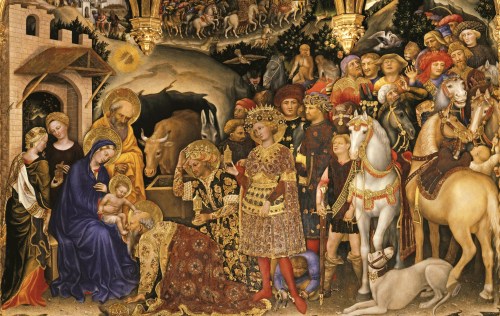 The Adoration of the Magi (cropped), Gentile da Fabriano, 1423. Uffizi Gallery, Florence, Italy.