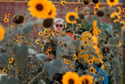 cinoh:  Andy Warhol in Flushing, Queens, amid black-eyed Susans near the 1964 World’s Fair, with a freshly completed Flowers painting in the background. CreditWilliam John Kennedy/KIWI Arts Group   