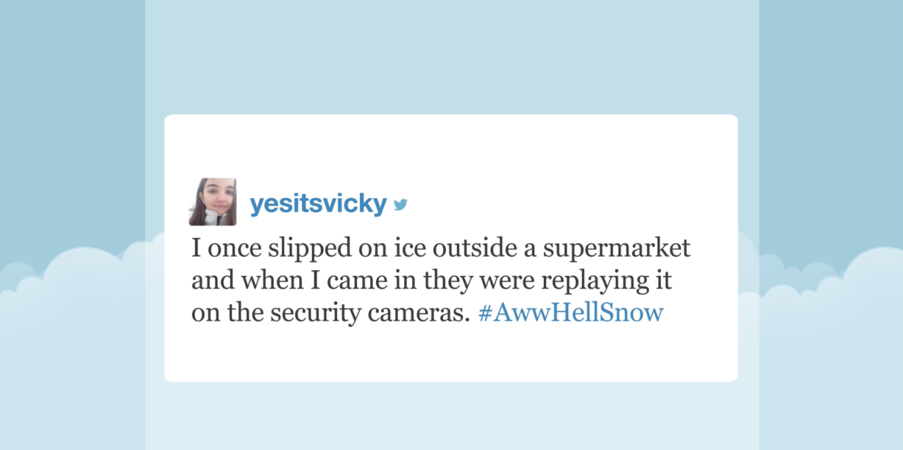 tastefullyoffensive:  Video: Tonight Show Hashtags: #AwwHellSnow  And sometimes